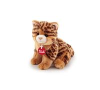 Trudi Brad Cat Plush Toy, Animal Print - Soft and Cuddly Stuffed Cat, Fire Retardant Polyester, Machine Washable, For Christmas, Birthday - 16x20x24 cm