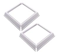 True 4 * 4inch 2 Packs Split Style Vinyl Fence Post Skirt/White Color PVC Post Cover/Skirt Shoe for Hand and Stair Rails, Two-Piece England Base Post Trim Ring Skirt Railing