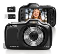 True 4K Digital Camera with Beauty Mode, 64MP Vlogging Camera for Beginners,16X Zoom, Anti-Shake & Autofocus, 32GB Card, 120g Ultra Compact Portable Cameras for Photography (Black)