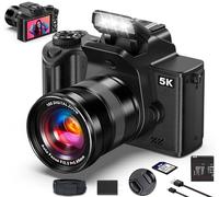True 5K Digital Camera - 80MP WiFi Cameras for Photography - UHD Autofocus Vlogging Camera for YouTube 18X Zoom - One-Touch Macro Video Camara for Beginner with 4.0" Touch Screen, 32GB Card, Battery