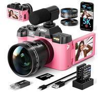 True 5K Digital Cameras for Photography 48MP - WiFi, Wide-Angle & Macro Lens, 16X Zoom Autofocus, 32GB TF Card, Vlogging Camera for YouTube Travel MC-US-S110-PP-Z5-C-2509