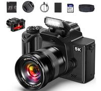 True 5K Digital Cameras for Photography - 80MP WiFi Vlogging Camera for YouTube with 4.0" Touch Screen, 18X Zoom, Lens Cap - Autofocus UHD One-Touch Macro Video Camara Gifts for Beginner Photographer