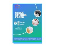 True-Ally 25 sheets Clear Self Adhesive Sticker Photo Paper for Inkjet and Laser Printer (Transparent) Waterproof, Dries Quickly, Tear Resistant DIY Sticker Printing Label Art (A4-25 Sheets)