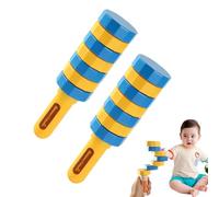 True Balance Toy, Balance Challenge Set, Set of 2 Handheld Balancers, Hand Eye Coordination Sensory Challenge Game, Balancer Toy for Stress Relief, Brain Training Family Fun (2PC-Yellow)