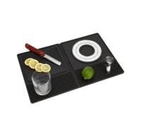True Bar Mat Multipurpose Silicone Cocktail Prep Station Rimmer Cutting Board Drying Mat Set of 1 Black