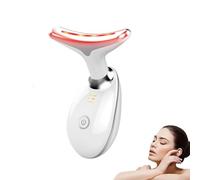 True Beauty Glow Facial Massager, 7 Color Neck Face Massager, Anti-Wrinkle Face Device for SkinTightening & Neck Lifting, Multifunctional Facial Massager, Face Sculpting Tool (White)