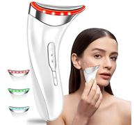 True Beauty Glow Facial Massager With Red Light Therapy, Face & Neck Lift Firming Device, 3 Led Modes Sculpting Tool, Guasha With Base