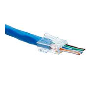 TRUE CABLE Cat6A Extra Large Pass Through RJ45 Connectors, UTP, 20 Pack | Unshielded, taggered 8P8C modular plug, gold plated 3 prong, UL listed, fits insulation OD 1.05-1.15mm, jacket up to 7.30mm