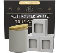 TRUE CANDLE Jars 7 oz - Empty candle jars making candles - bulk candle jar Bulk - Glass candle jars lids - Candle Vessels Candle Making - Empty candle vessels lids, Candle Vessel Bulk, (12pcs) (7oz)