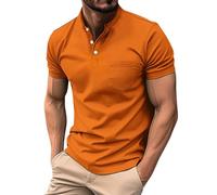 True Classic Tshirt Men Henley, Casual Short Sleeve T-Shirt Men, Summer Regular Fit Tops Regular-Fit Plain Basic Shirt Casual Tee Tops with Button Placket Lightweight Breathable Tops