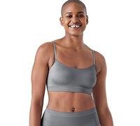 True & Co Women's Eco Shine Scoop Neck Bra, Slate Gray, M