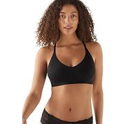 True & Co Women's True Body Triangle Lace Racerback Bra, Opaque, Black, S