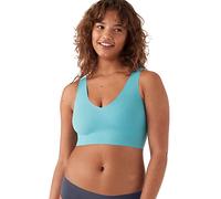 True & Co Women's True Body V Neck Bra, Aqua, S (32C/D/34A/B)