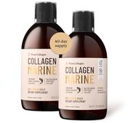 True Collagen Marine | 11,000 mg Hydrolyzed Collagen Liquid Supplement - 2 x 500 ml, 40 Day Supply | Hyaluronic Acid, Biotin and Vitamin C for Healthy Hair, Skin and Nails | Sugar-Free