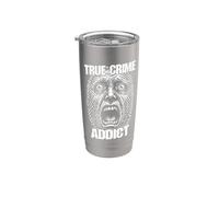 True Crime Addict Fingerprint Scream Funny Criminologist Stainless Steel Insulated Tumbler