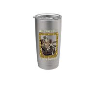 True Crime Chill Skeleton Couch Division True Crime Addict Stainless Steel Insulated Tumbler