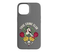 True Crime Club Bloody Knife Skull Roses Design Case for iPhone 15