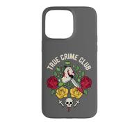 True Crime Club Bloody Knife Skull Roses Design Case for iPhone 15 Pro Max