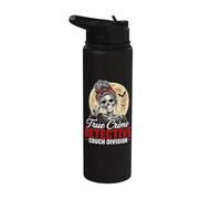 True Crime Detective Couch Division Messy Bun Murder Shows Stainless Steel Insulated Water Bottle