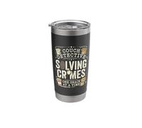 True Crime Fan Couch Detective Case Solving Stainless Steel Insulated Tumbler