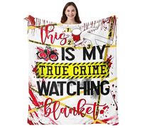 True Crime Gifts, True Crime Blanket 60"x50", Serial Killer Gifts, True Crime Gifts for Women/Men, Crime Show Lover Gifts, Gifts for True Crime Lovers, Crime Scene/Detective Gift