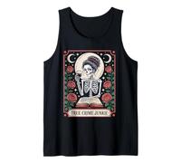 True Crime Junkie Skeleton Tarot Design Tank Top