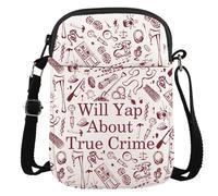 True Crime Lover Gift Serial Killer Gift Will Yap About True Crime Crossbody Bag for Crime Show Fans, True Crime Cr