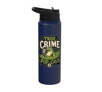 True Crime Pod-Cast Funny Frog Pea Pod Pun Stainless Steel Insulated Water Bottle