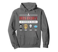 True Crime & Serial Killer A History Of Horror Masks Pullover Hoodie, Adult Unisex, Asphalt Grey, Medium