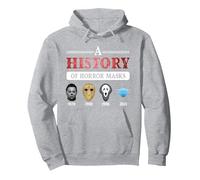 True Crime & Serial Killer A History Of Horror Masks Pullover Hoodie, Adult Unisex, Heather Grey, Small