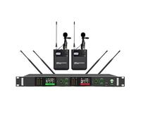 True Diversity Wireless Microphone UHF 2 Channel Professional Microfon Stage Microfone 600Mhz Hand Mic Headset Lapel(With Lavaler)