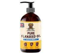 True Dog Pure Flaxseed Oil (500ml) Dog Food Topper with Omega 3 for Dogs, Reduces Shedding and Itching, Natural Joint Aid and Immune System Support - Natural Pet Supplements