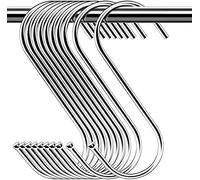 True Face 100 Pack Stainless Steel Metal S Shaped Hooks Heavy-Duty S Hanging Hooks Hangers with Ends for Spoon Pan Pot Towel in Kitchen Bedroom Bathroom Office Small - 100 Pcs Silver