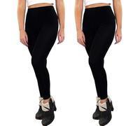 True Face 2 Pack Ladies Thermal Leggings - Fleece Lined Winter Warm Stretch Bottoms for Women, Thick High-Waisted Thermal Trousers, Cozy Insulated Pants for Cold Weather Comfort Black - 2 Pack S-M
