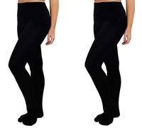 True Face 2 Pack Ladies Thermal Tights - Winter Warm Fleece Lined Thick Black Pants, Cozy Stretch Fit for Cold Weather, Stylish and Comfortable Layering Essentials for Women Black - 2 Pack M-L