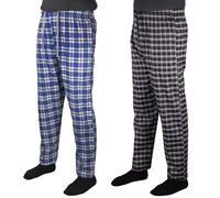 True Face 2 Pack Men's Pyjama Bottoms with Pockets - Cotton Check Woven Nightwear Lounge Pants with Drawstring Waist - Comfortable, Breathable Sleepwear for Relaxing at Home 2 Pack - Set 2 2XL