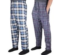 True Face 2 Pack Men's Pyjama Bottoms with Pockets - Cotton Check Woven Nightwear Lounge Pants with Drawstring Waist - Comfortable, Breathable Sleepwear for Relaxing at Home 2 Pack - Set 1 3XL