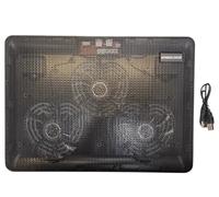 True Face 3-Fan Laptop Cooling Pad with LED Lights, Adjustable Ergonomic Stand, USB Powered Quiet Notebook Cooler, Non-Slip Design, Fits 12-17 Inch Laptops for Gaming, Office & Work E1527 Black