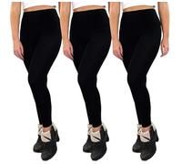 True Face 3 Pack Ladies Thermal Leggings - Fleece Lined Winter Warm Stretch Bottoms for Women, Thick High-Waisted Thermal Trousers, Cozy Insulated Pants for Cold Weather Comfort Black - 3 Pack S-M