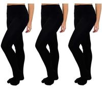 True Face 3 Pack Ladies Thermal Tights - Winter Warm Fleece Lined Thick Black Pants, Cozy Stretch Fit for Cold Weather, Stylish and Comfortable Layering Essentials for Women Black - 3 Pack L-XL
