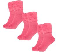 True Face 3 Pair Women's Extra Thick Thermal Socks - Soft Brushed Fleece Lining for Warmth & Comfort - Cozy Winter Socks for Cold Weather Dark Pink - 3 Pairs 4-7