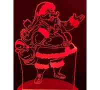 (Santa) Kids Xmas Gift 3D Illusion LED Night Light Lamps 7 Changing Colors Table Desk