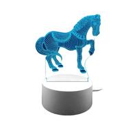 True Face 3D Optical Illusion Night Light, Touch LED Table Desk Lamp 7 Color Changing USB Charger Powered Touch Switch Desk Night Light for Kids Friends Gift Horse