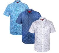 True Face 3Pack Men's Hawaiian Shirts - Summer Beach Short Sleeve Slim Fit Button-Down, Palm Tree & Floral Print Casual Shirts Set 4 M