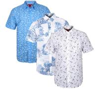 True Face 3Pack Men's Hawaiian Shirts - Summer Beach Short Sleeve Slim Fit Button-Down, Palm Tree & Floral Print Casual Shirts Set 1 L