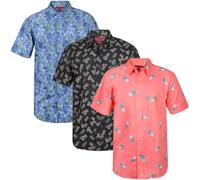 True Face 3Pack Men's Hawaiian Shirts - Summer Beach Short Sleeve Slim Fit Button-Down, Palm Tree & Floral Print Casual Shirts Set 3 XXL