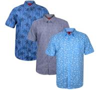 True Face 3Pack Men's Hawaiian Shirts - Summer Beach Short Sleeve Slim Fit Button-Down, Palm Tree & Floral Print Casual Shirts Set 5 XL