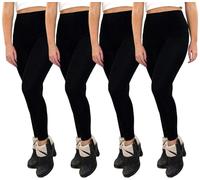 True Face 4 Pack Ladies Thermal Leggings - Fleece Lined Winter Warm Stretch Bottoms for Women, Thick High-Waisted Thermal Trousers, Cozy Insulated Pants for Cold Weather Comfort Black - 4 Pack S-M