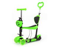 True Face 5 in 1 Kids Scooter, 3 Wheels with LED Flashing Light, Ladybug Girls Scooter, Adjustable Removable Handlebar & Seat & Anti-Slip Pedal for A
