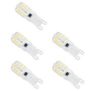True Face 5 Pack G9 LED Dimmable Capsule Bulbs, 5W & 8W Energy Efficient Halogen Replacement, Warm White, 220-240V, 360° Beam, Flicker-Free, Long-Lasting Light Cool White 8WM